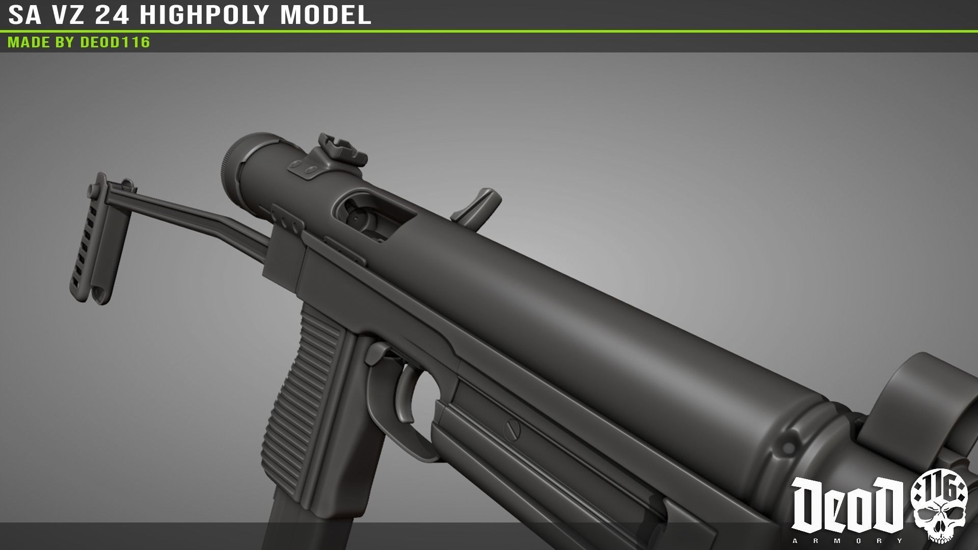 SA VZ 24 SMG Highpoly model  3D model_24