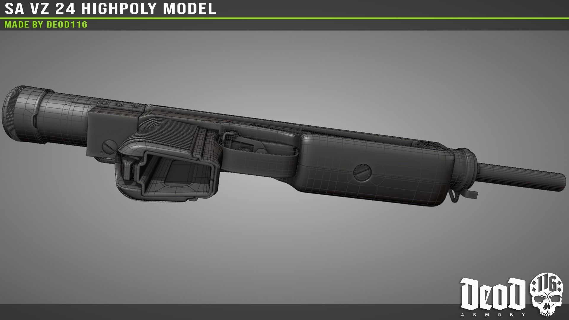 SA VZ 24 SMG Highpoly model  3D model_27
