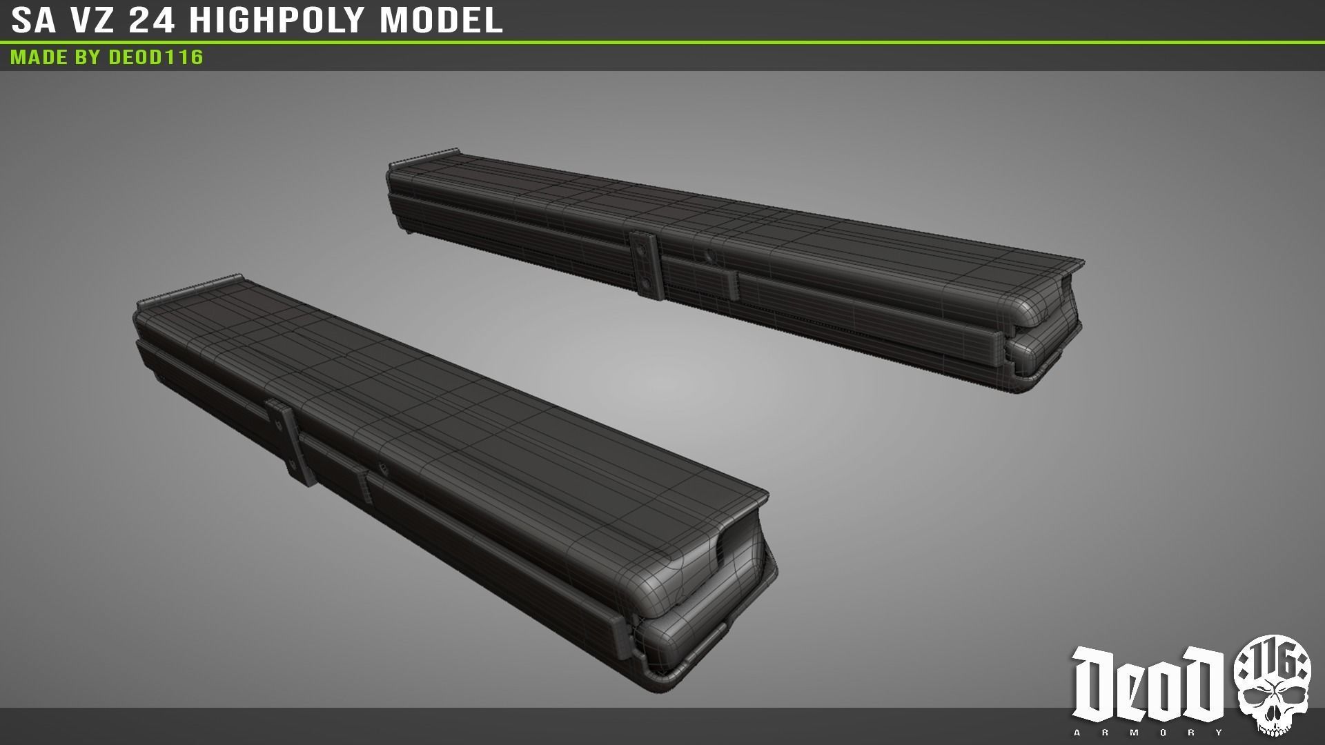 SA VZ 24 SMG Highpoly model  3D model_44