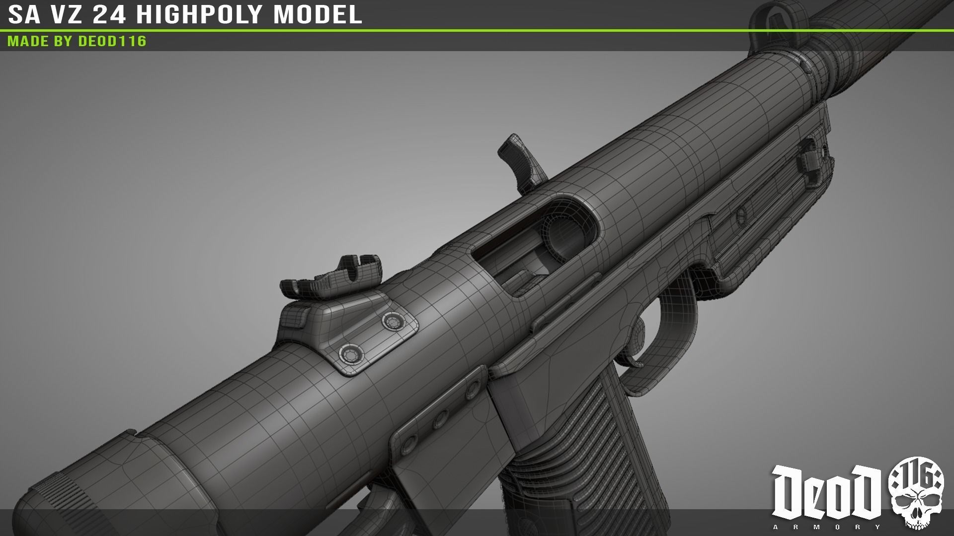 SA VZ 24 SMG Highpoly model  3D model_42