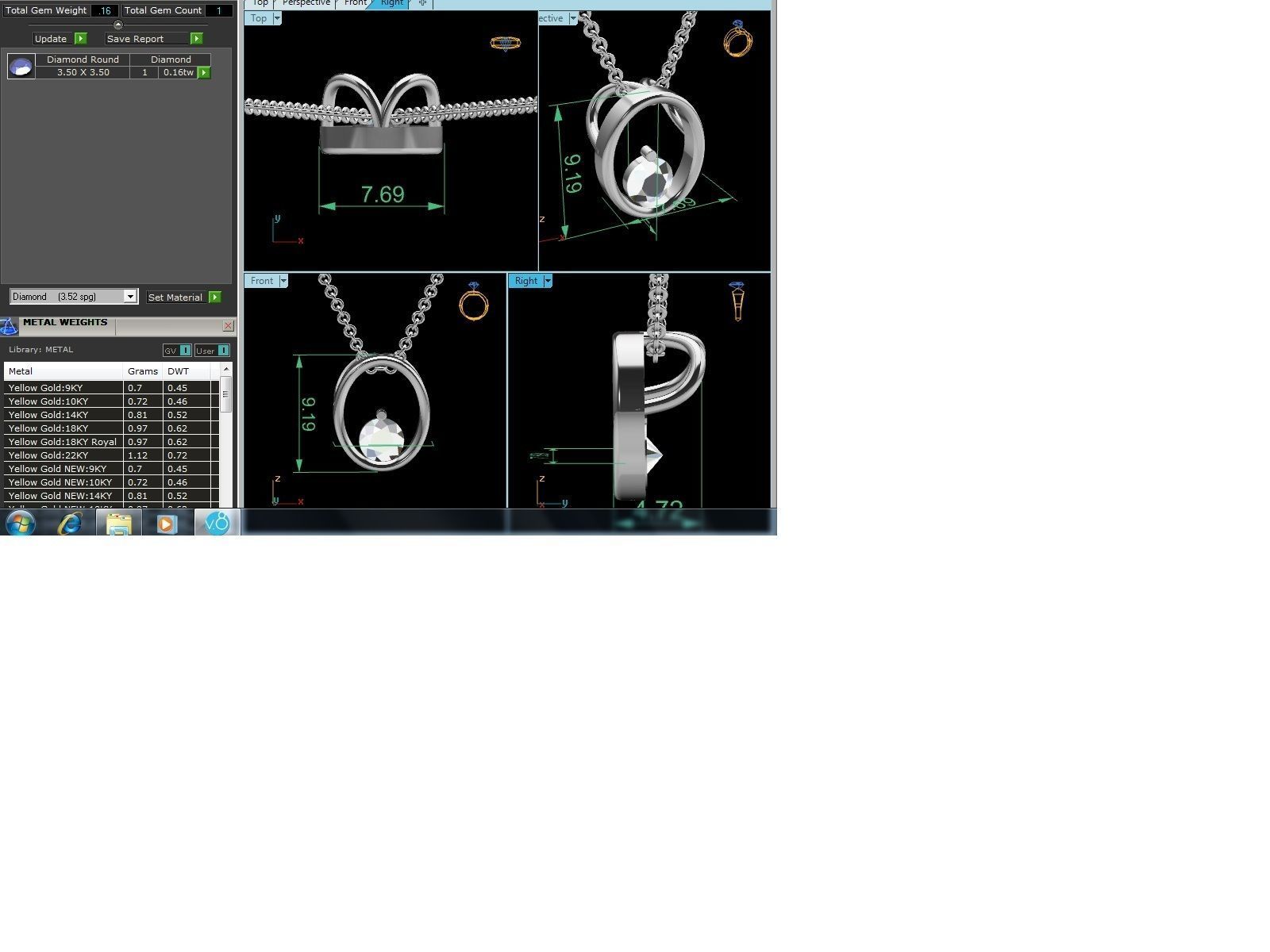 Women pendant 3D print model_3