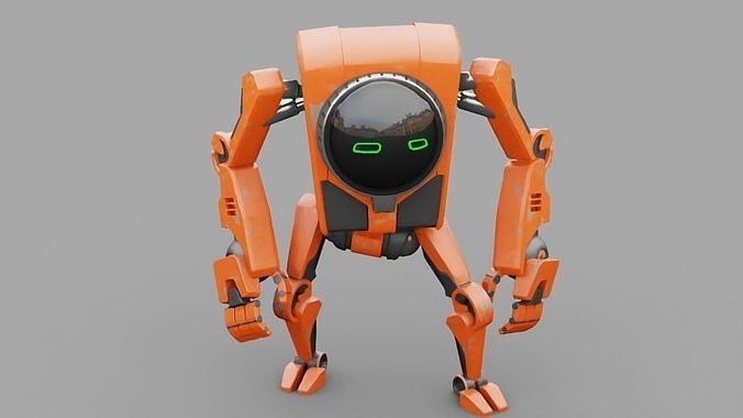 Toon robot rigged character 3D model