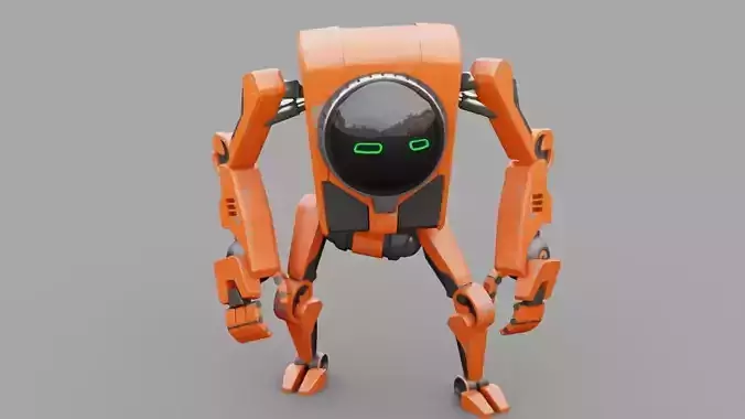 Toon robot rigged character