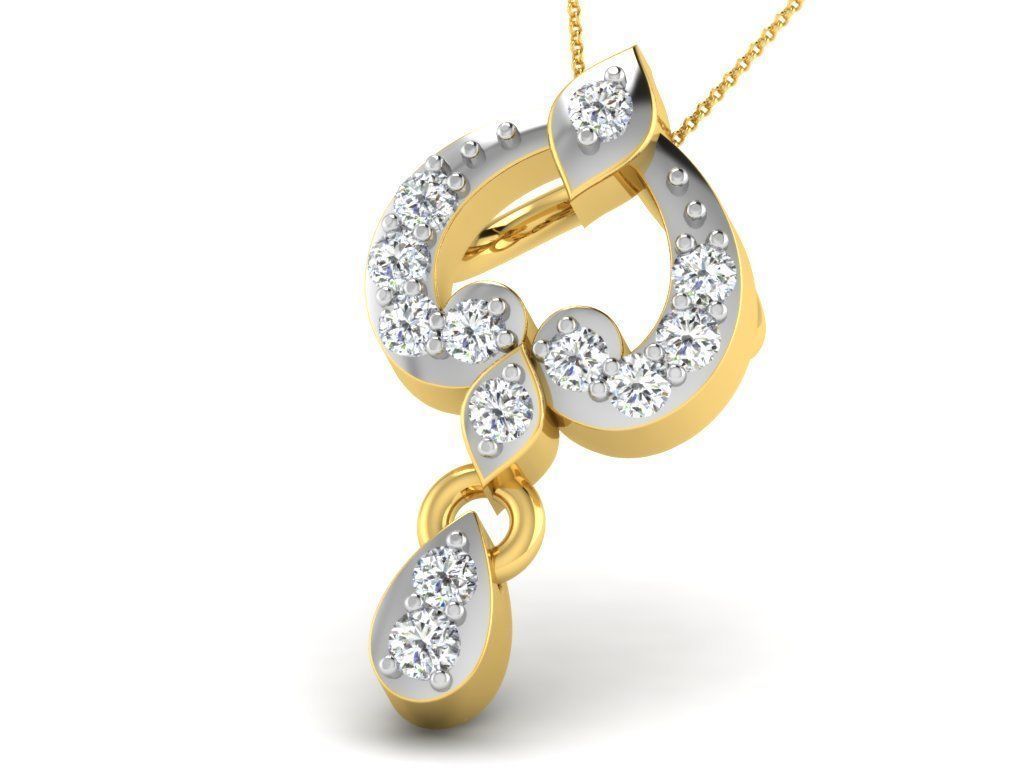 Women pendant 3D print model_4