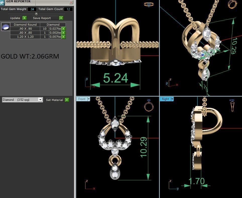 Women pendant 3D print model_1