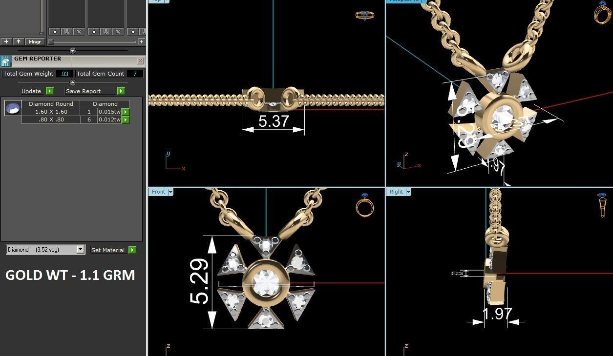 Women pendant 3D print model_3