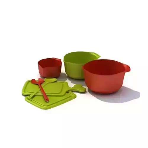 Retro Plastic Kitchen Mixing Set