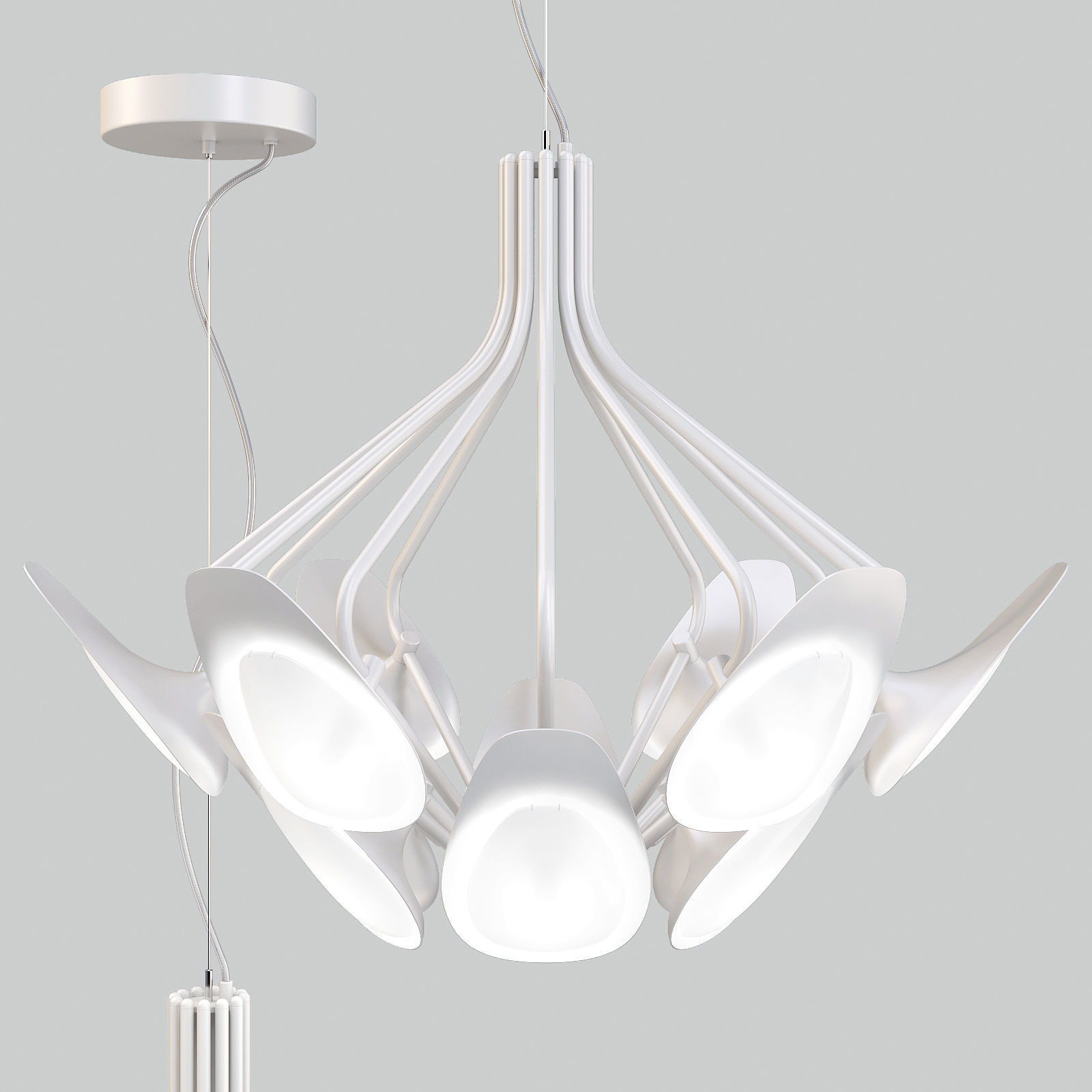 Kundalini Peacock - Pendant Lamp 3D model_1