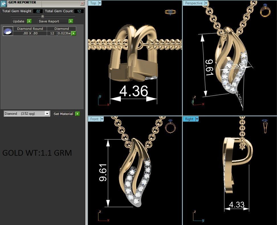 Women pendant 3D print model_1