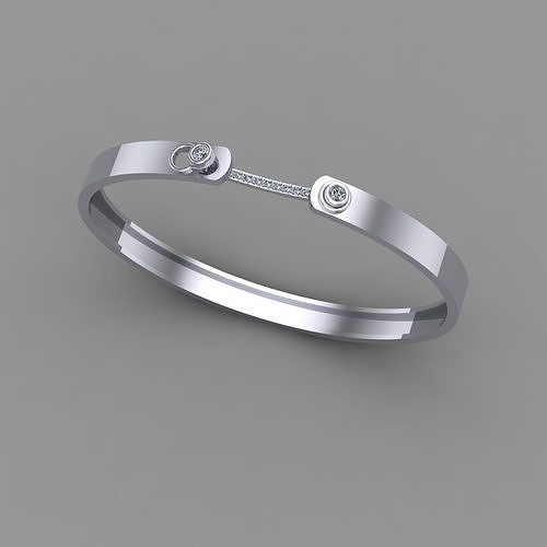 Openable Spring Diamond Bracelet 3D print model
