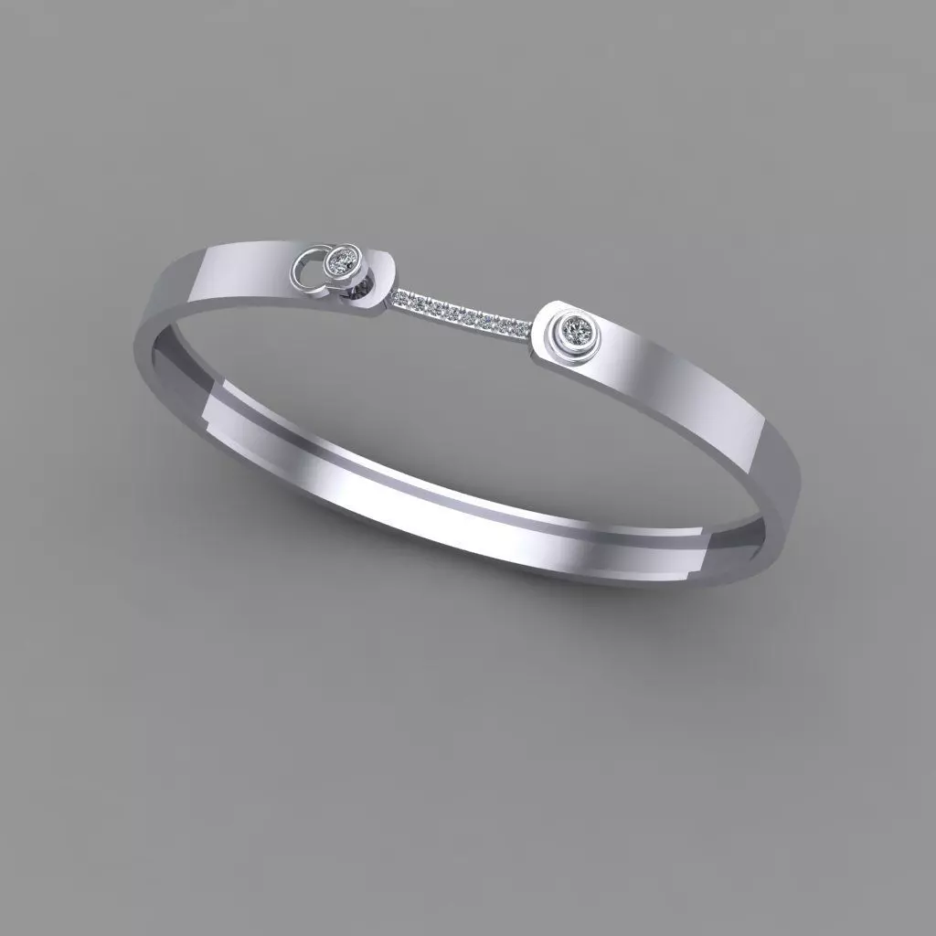 Openable Spring Diamond Bracelet 3D print model_0