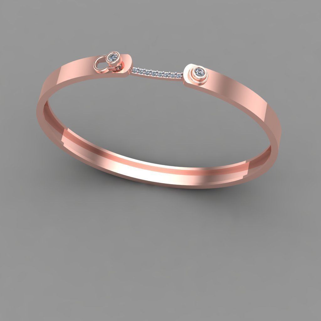 Openable Spring Diamond Bracelet 3D print model_3