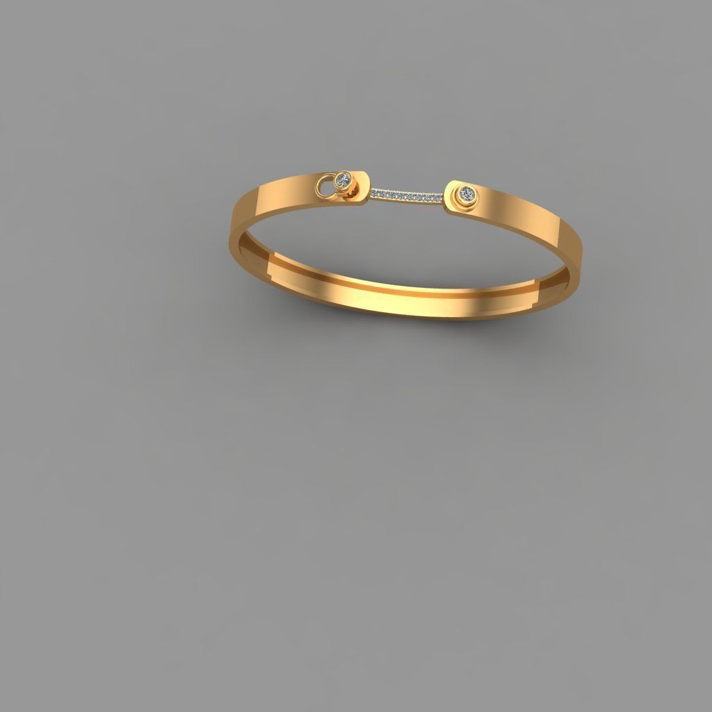 Openable Spring Diamond Bracelet 3D print model_2