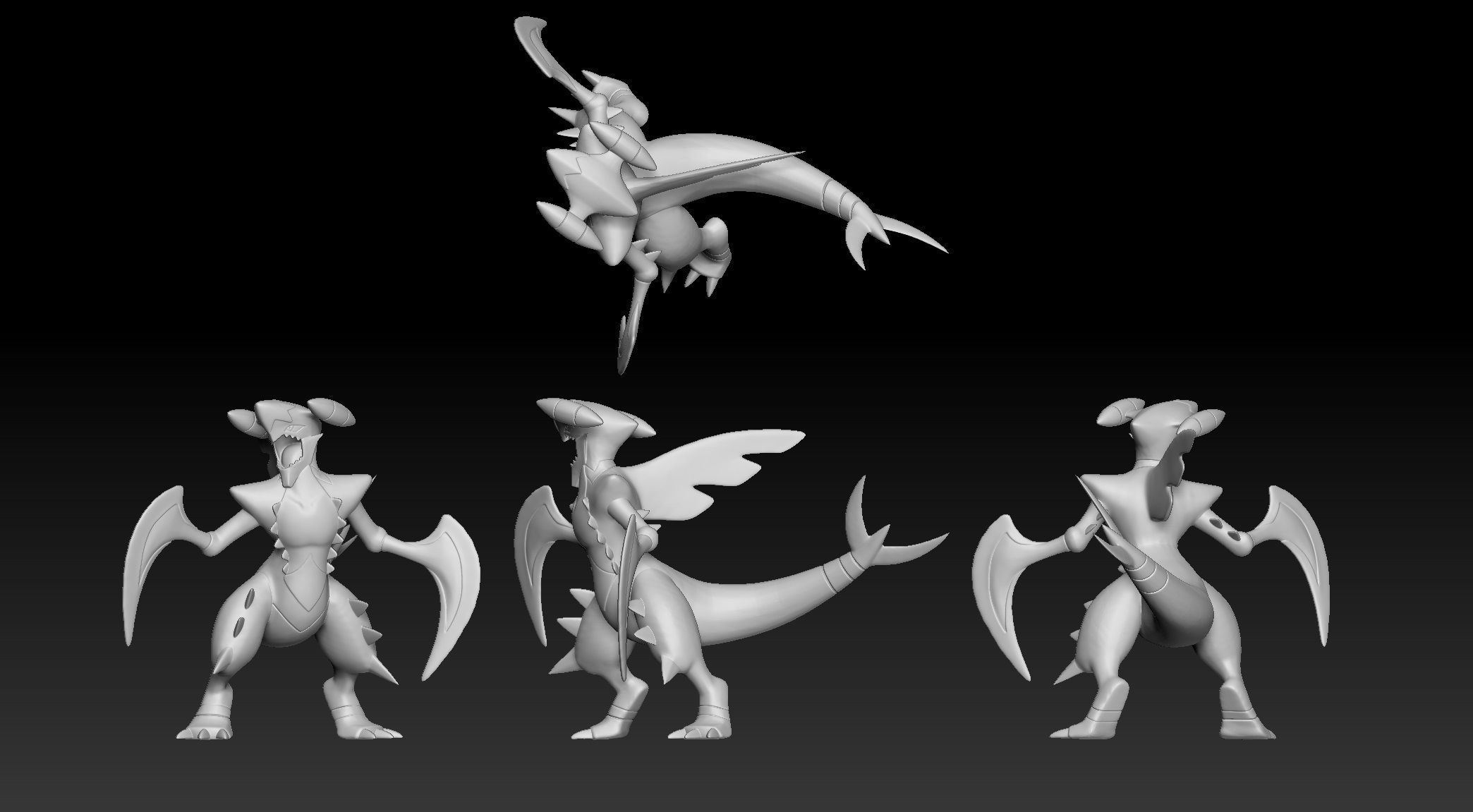 Pokemon Gible Gabite Garchomp Mega Evolution 3D print model_4