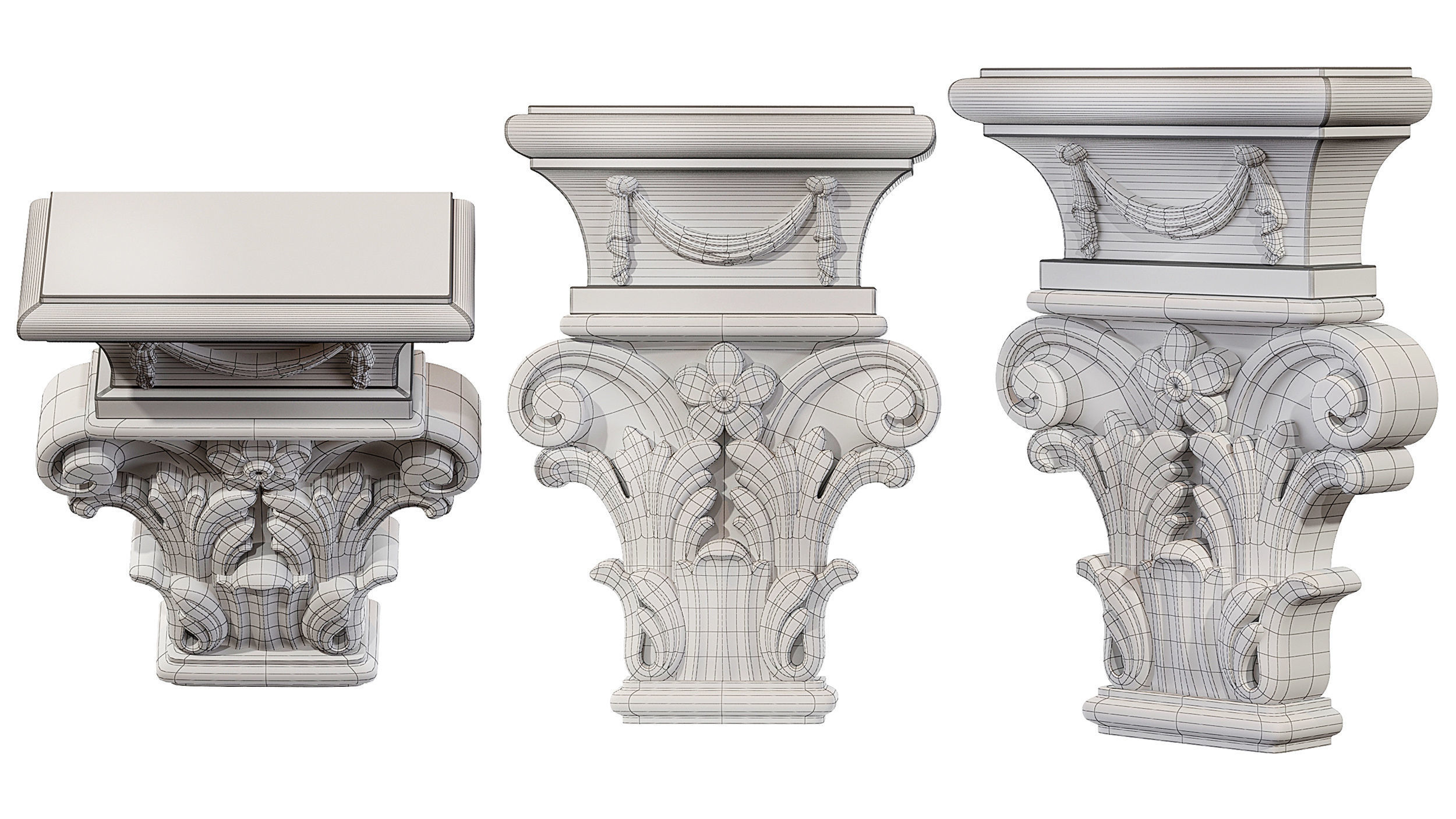 Classic capitel 03 3D model_5