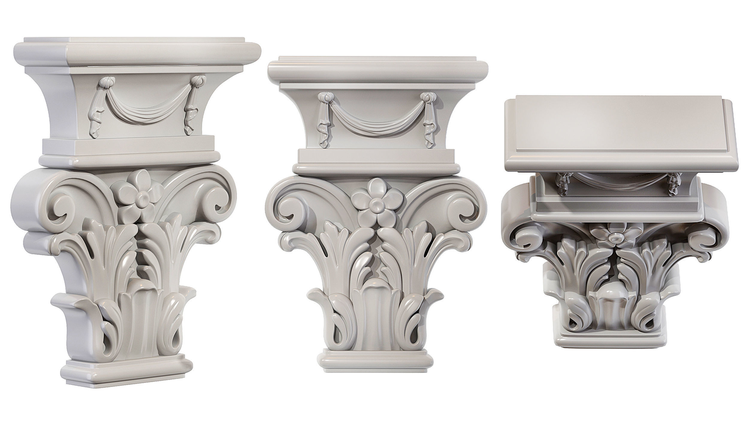 Classic capitel 03 3D model_4