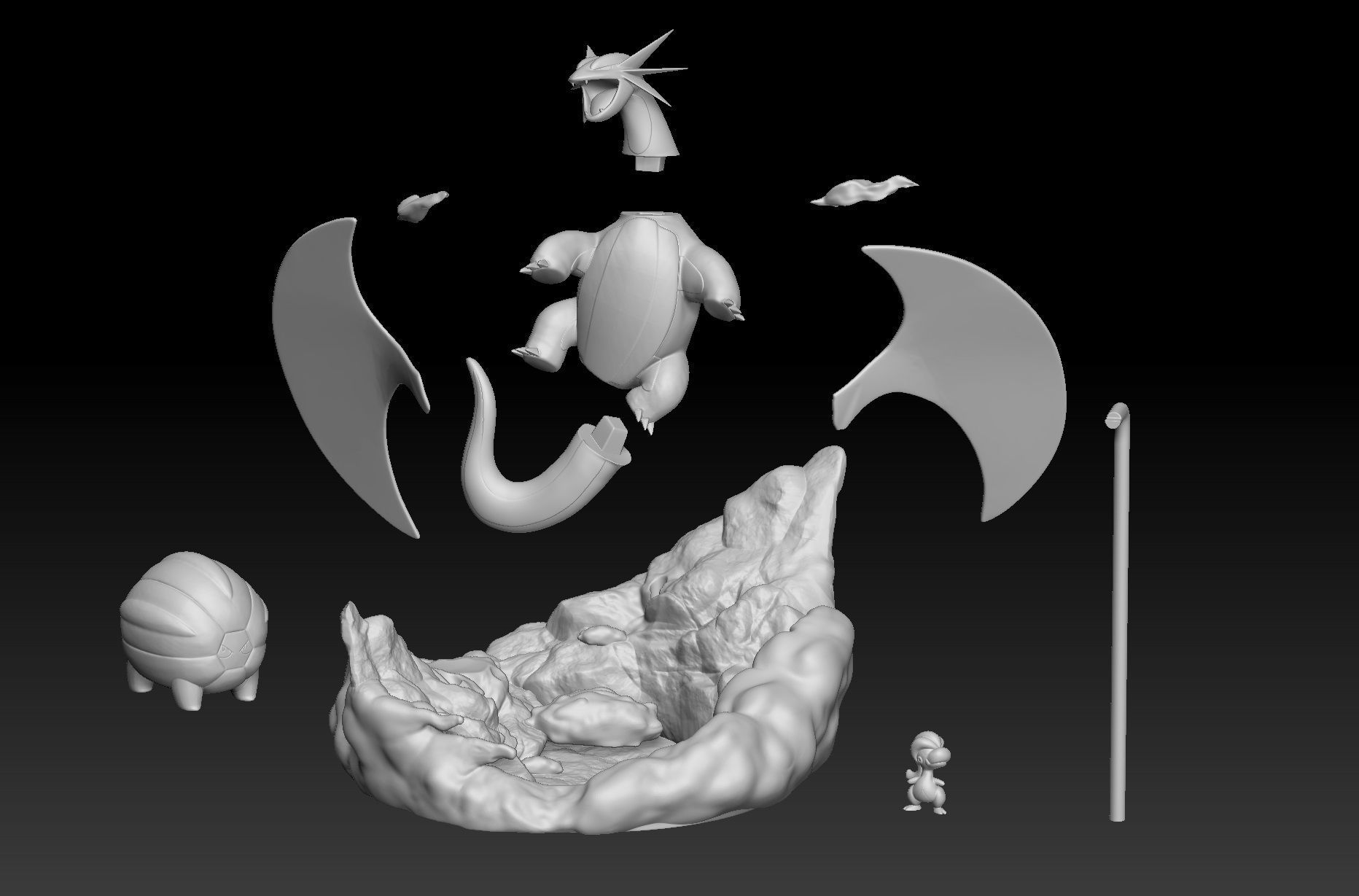 Pokemon Bagon Shelgon Salamence 3D print model_5