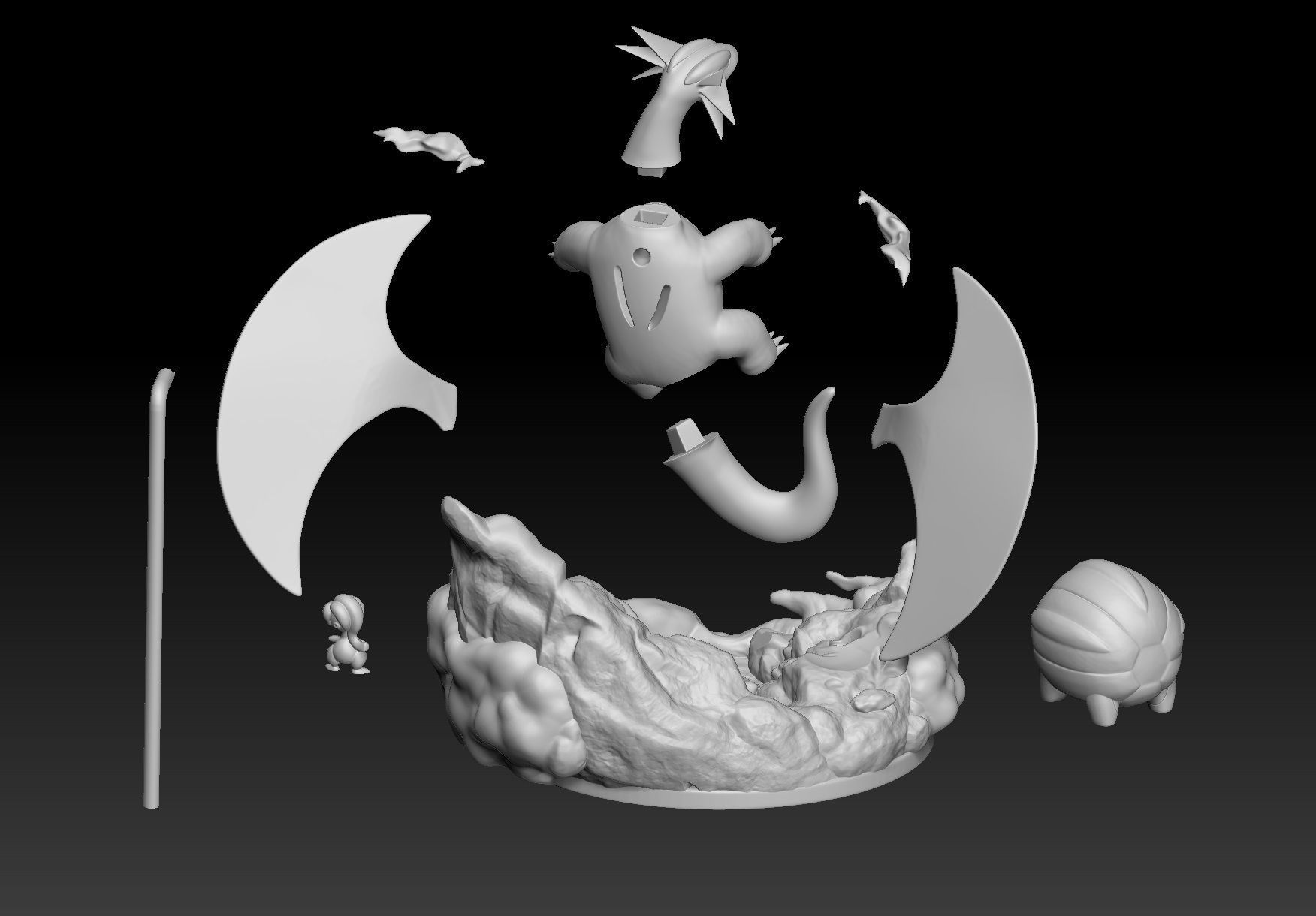 Pokemon Bagon Shelgon Salamence 3D print model_4