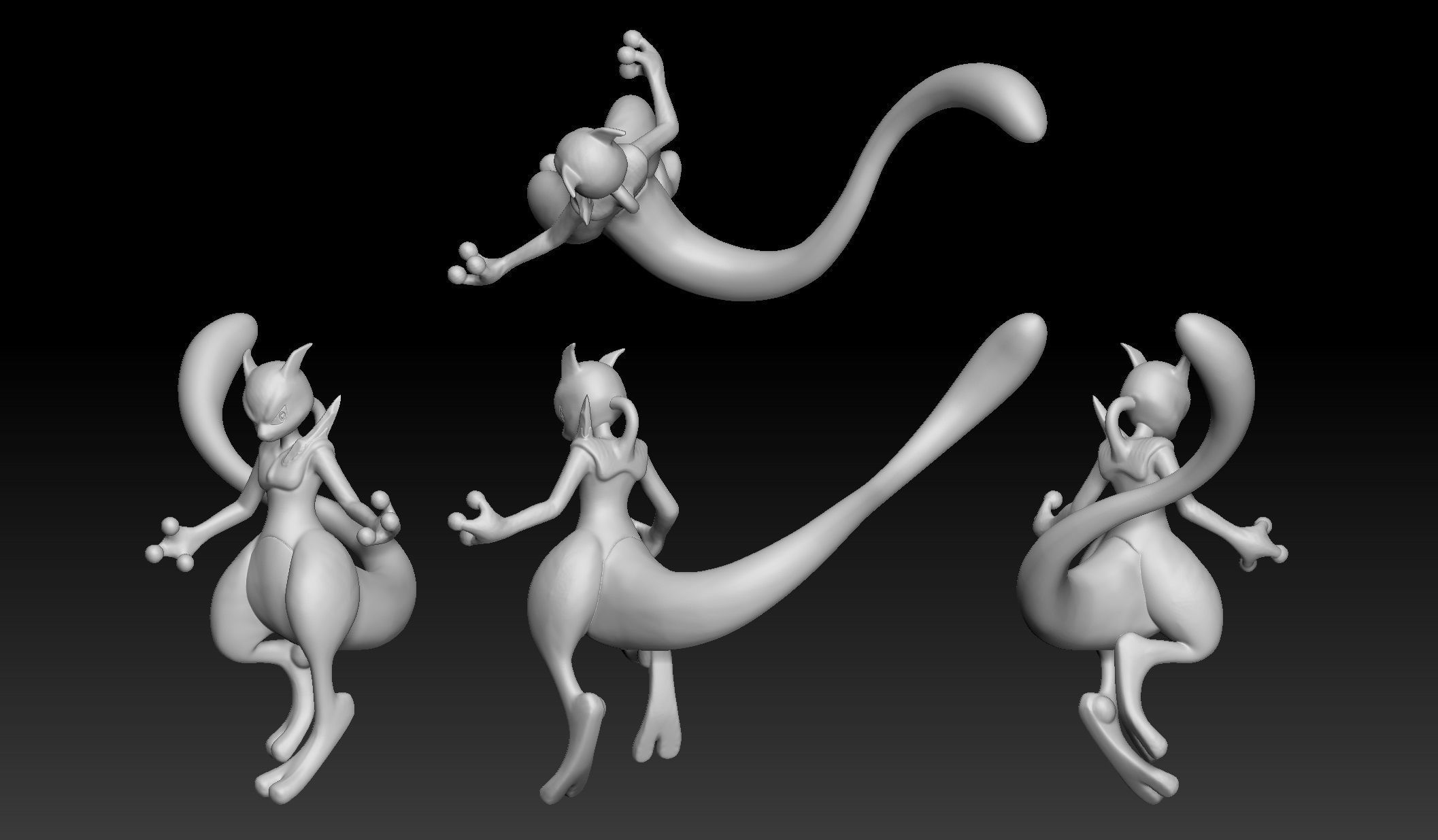 Pokemon Shadow Mewtwo 3D print model_1