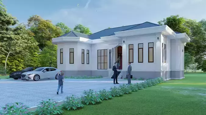 House Model Exterior Design 3ds Model