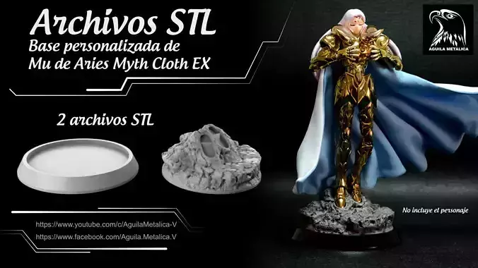 Saint Seiya Mu de Aries OP 1 - Base 3D Print - Archivos STL 3D 3D print model
