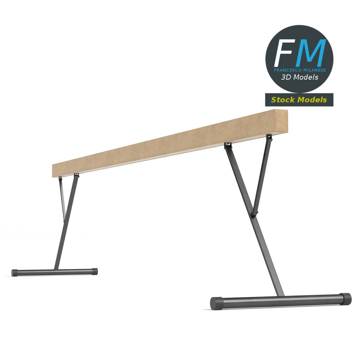 Balance beam 3D model_4