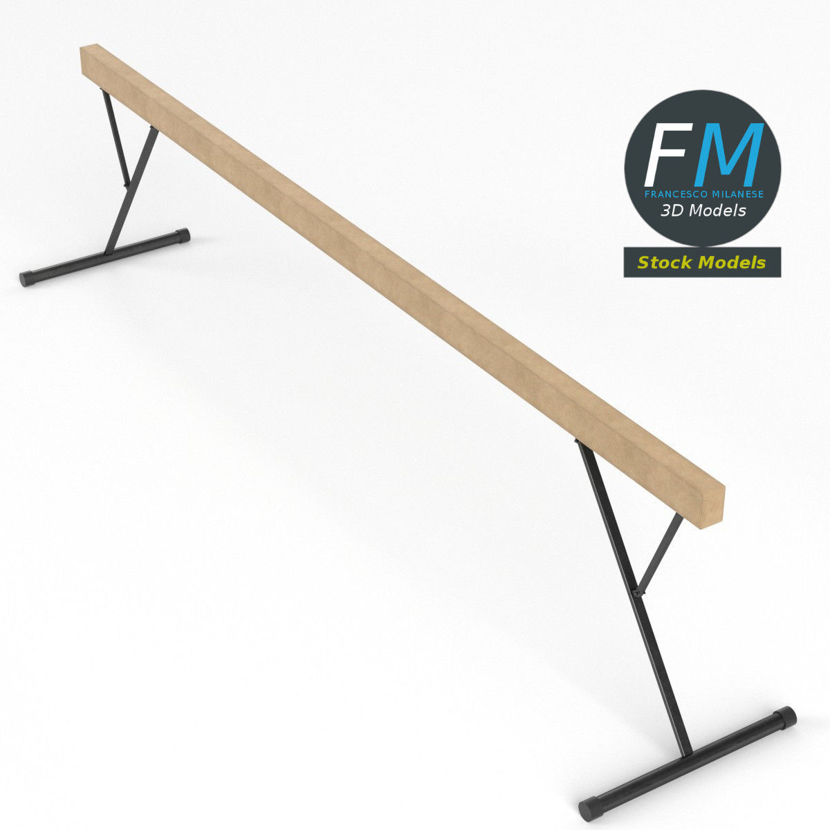 Balance beam 3D model_2