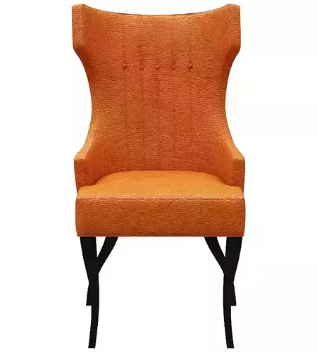Armchair orange wingback chair