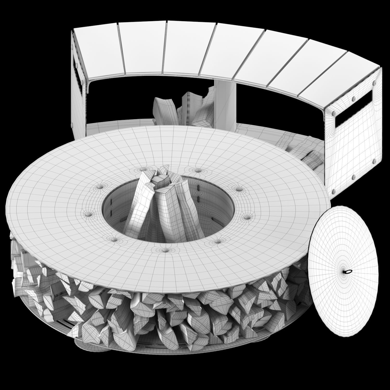 BBQ fireplace 3D model_2