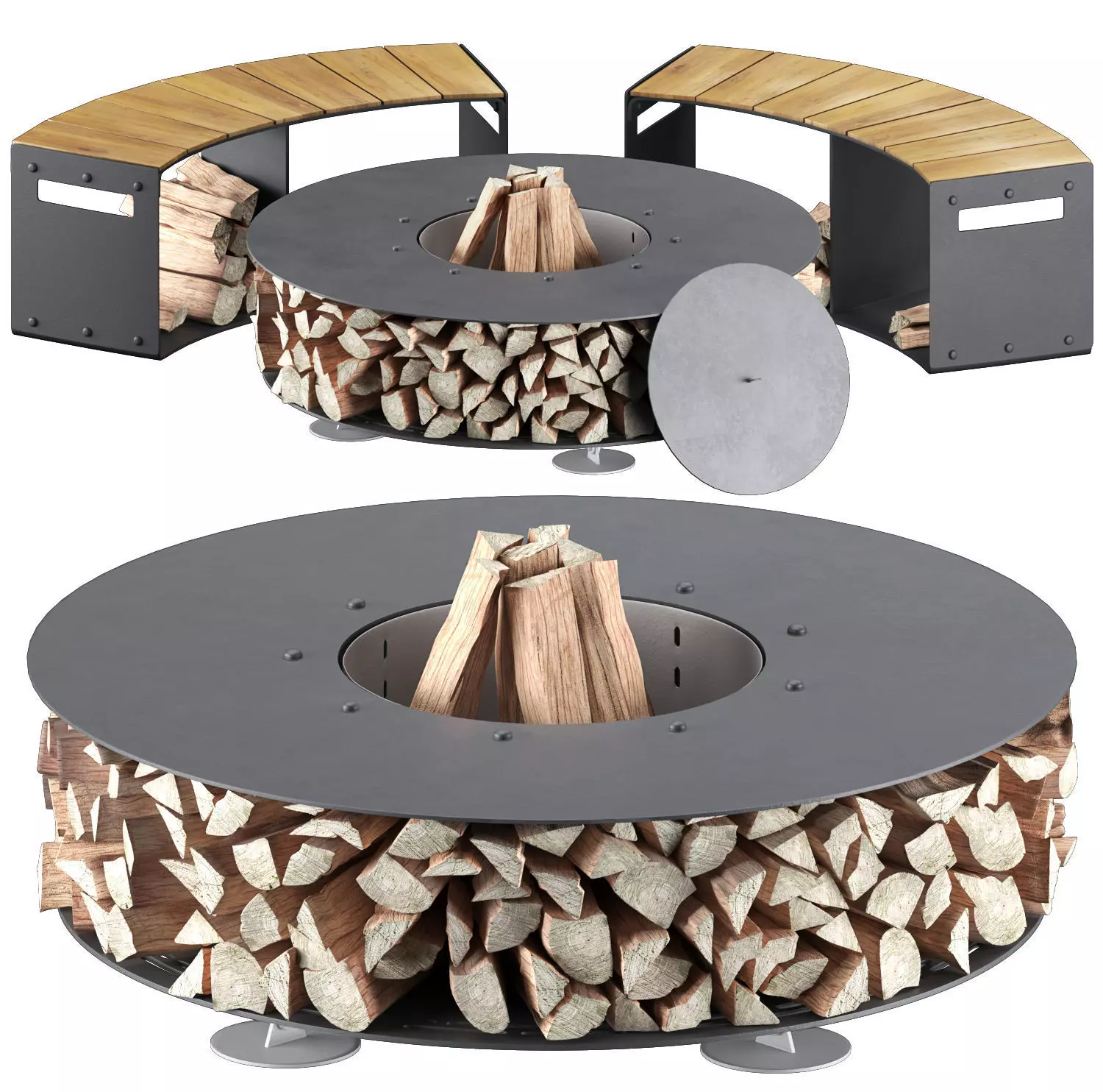 BBQ fireplace 3D model_0