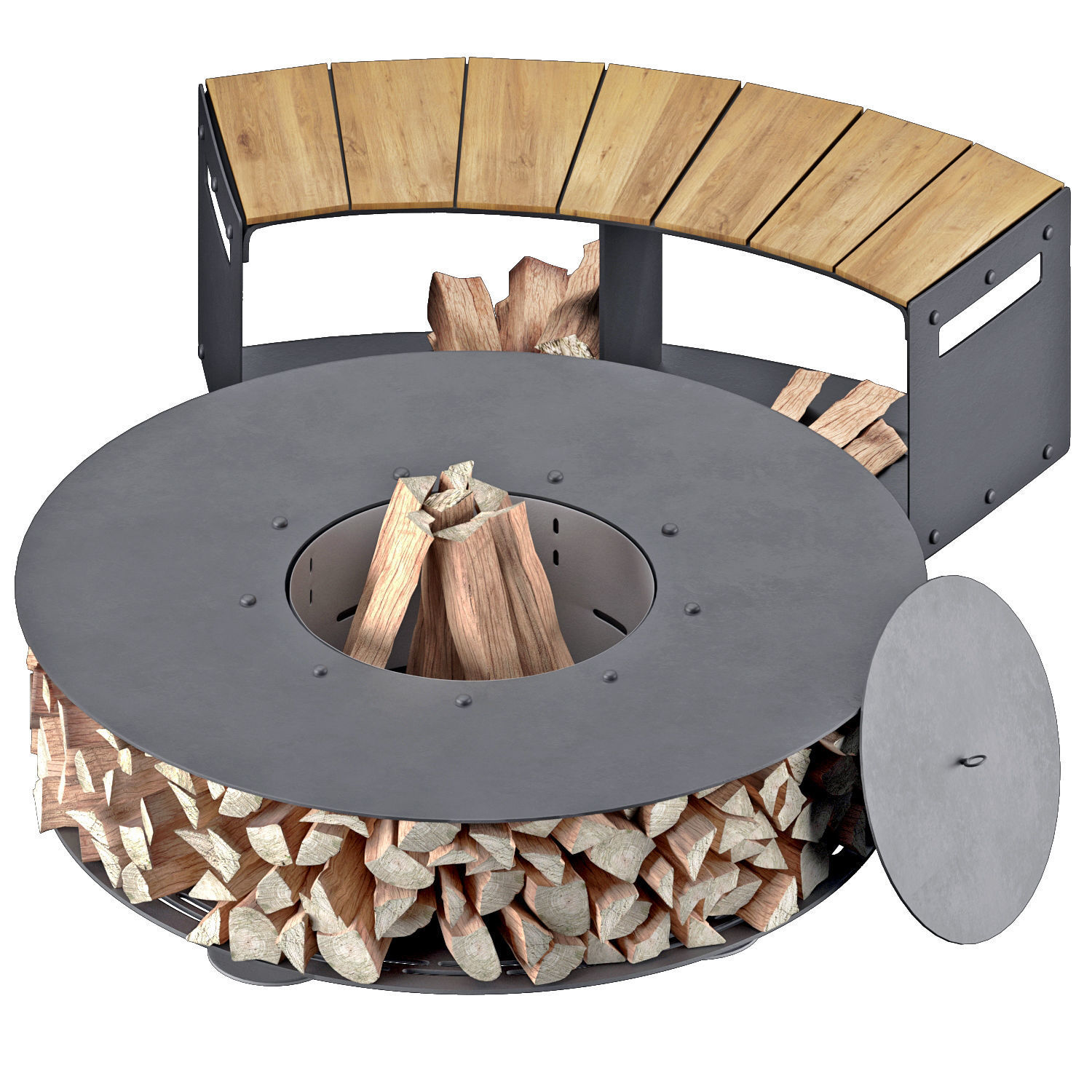 BBQ fireplace 3D model_1