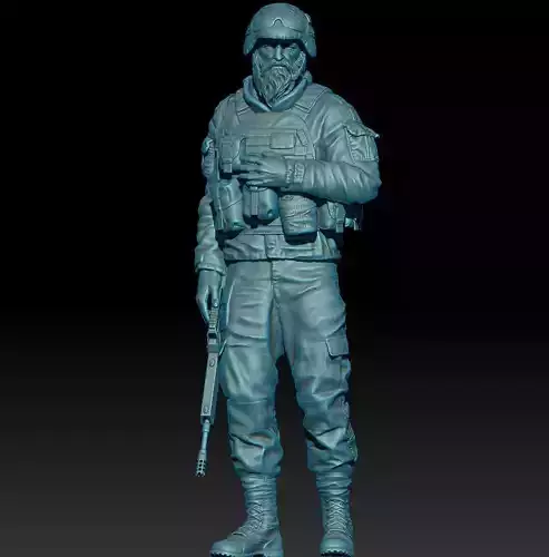 SPANISH SOLDIER IN AFGHANISTAN 01 3D print model