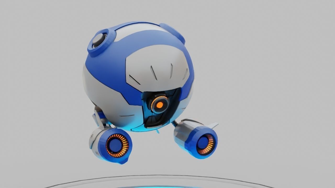 Ball Droid rigged - animated character 3D model_14