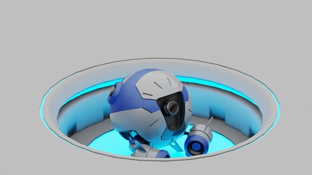 Ball Droid rigged - animated character 3D model_1