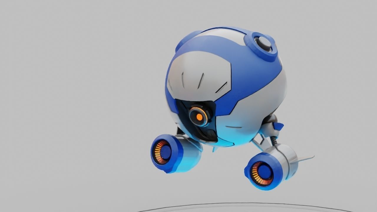 Ball Droid rigged - animated character 3D model_7