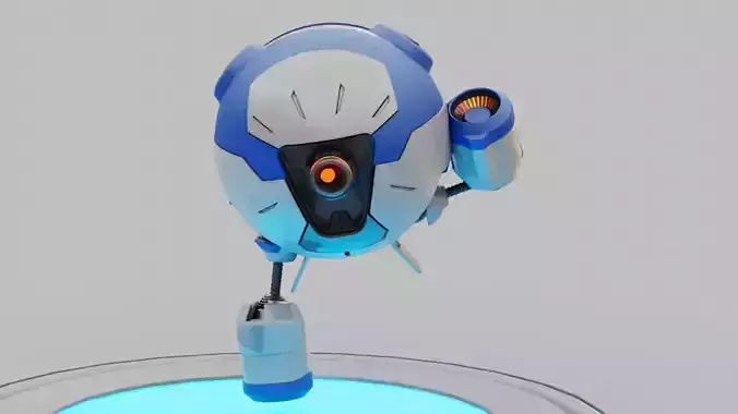 Ball Droid rigged - animated character 3D model