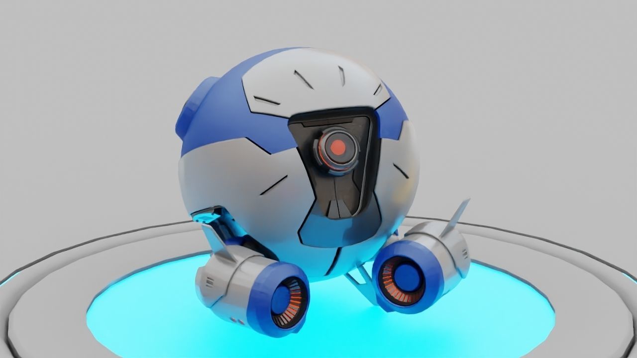 Ball Droid rigged - animated character 3D model_2