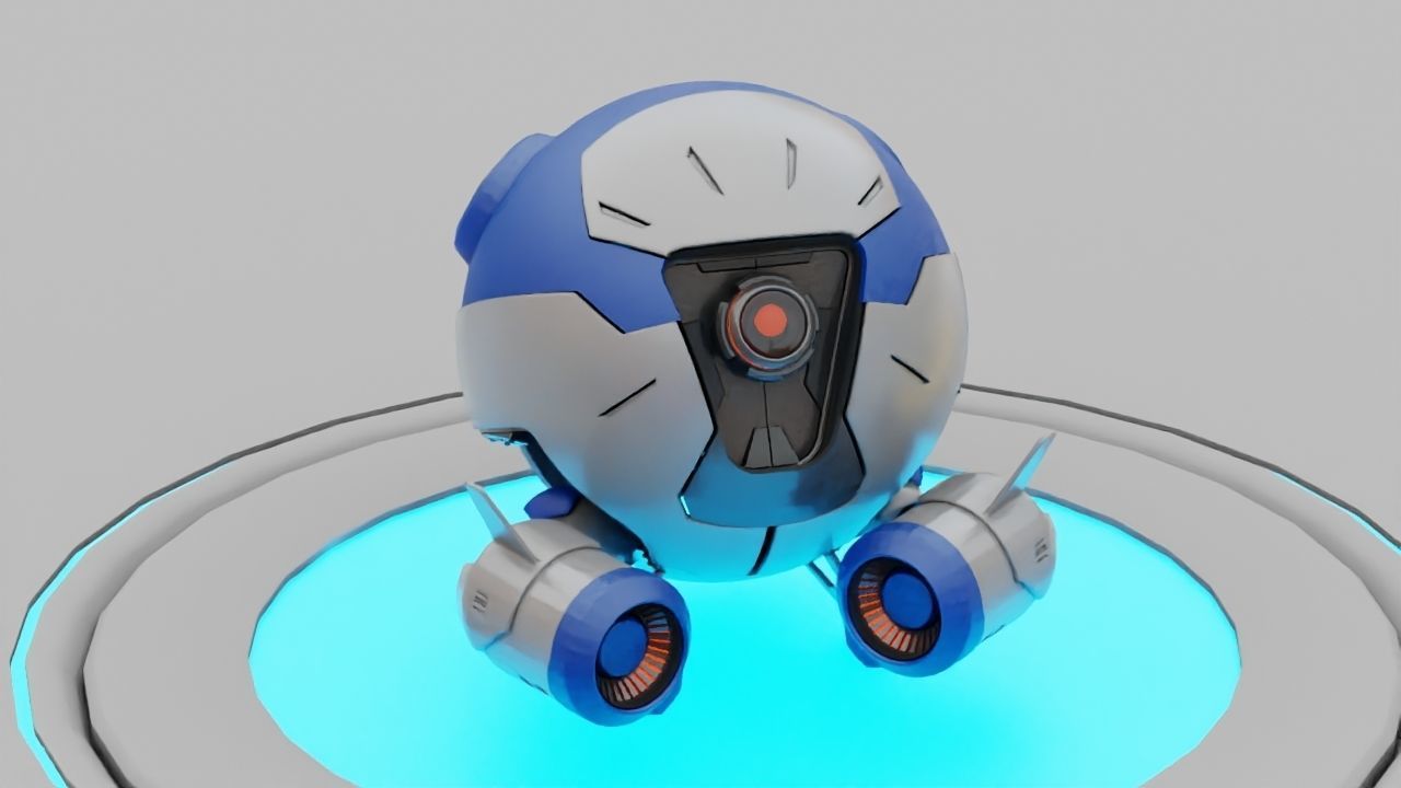 Ball Droid rigged - animated character 3D model_3