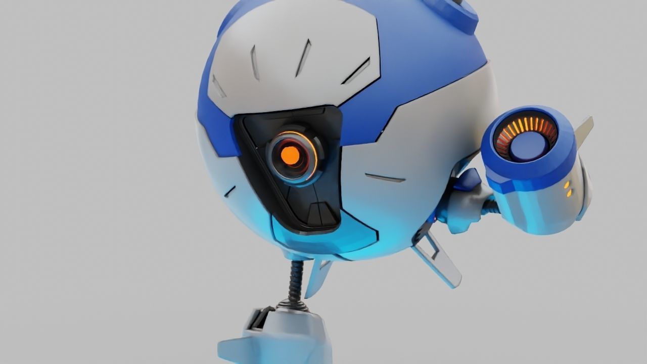 Ball Droid rigged - animated character 3D model_11