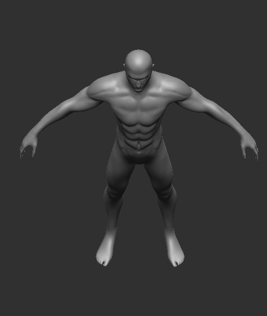 Lean Body muscular  upper body  3D model_4