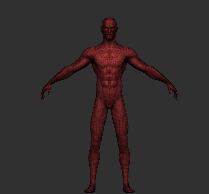 Angry muscular man 3D model 3D model_5