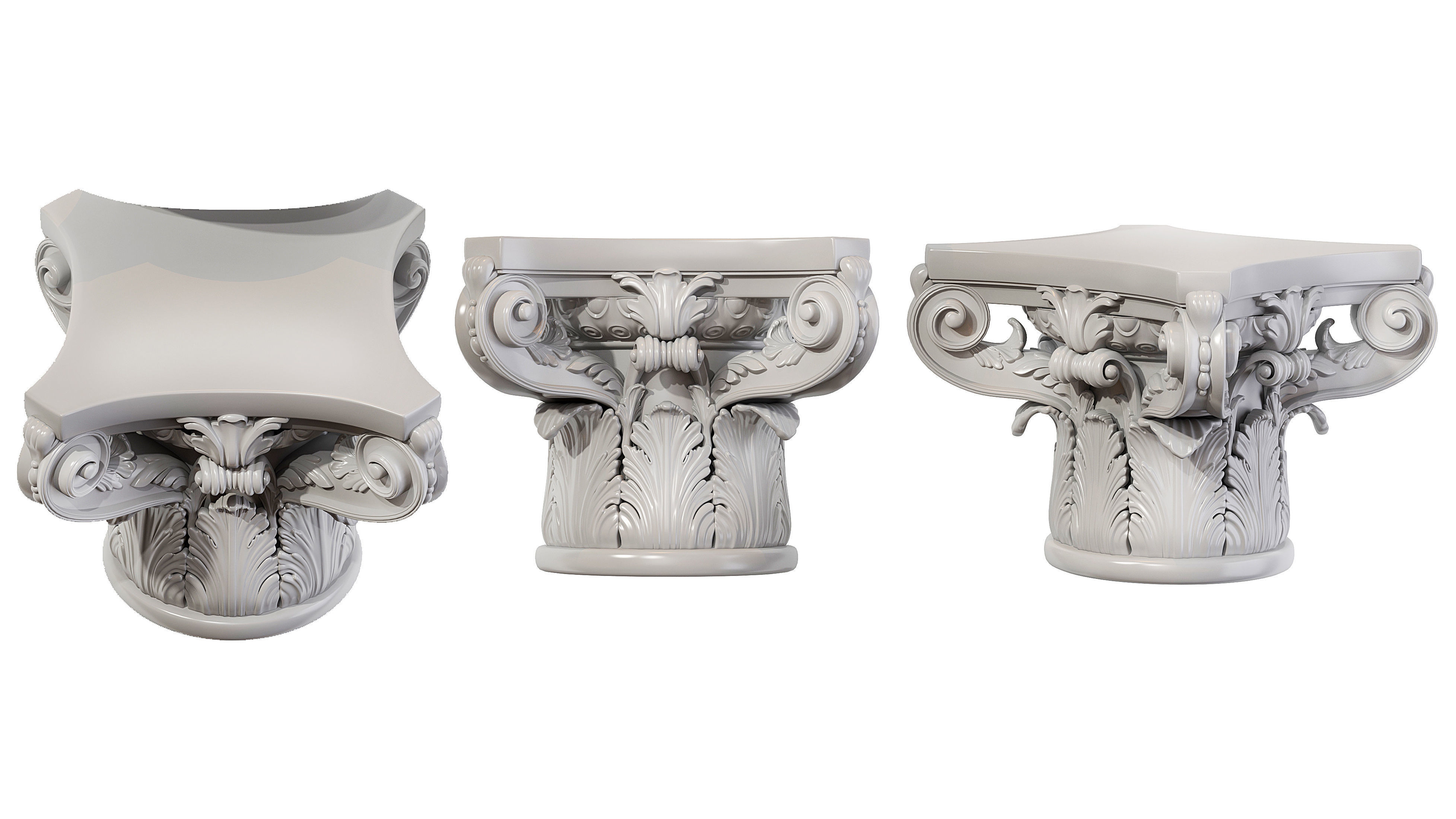Classic capital 04 3D model_5