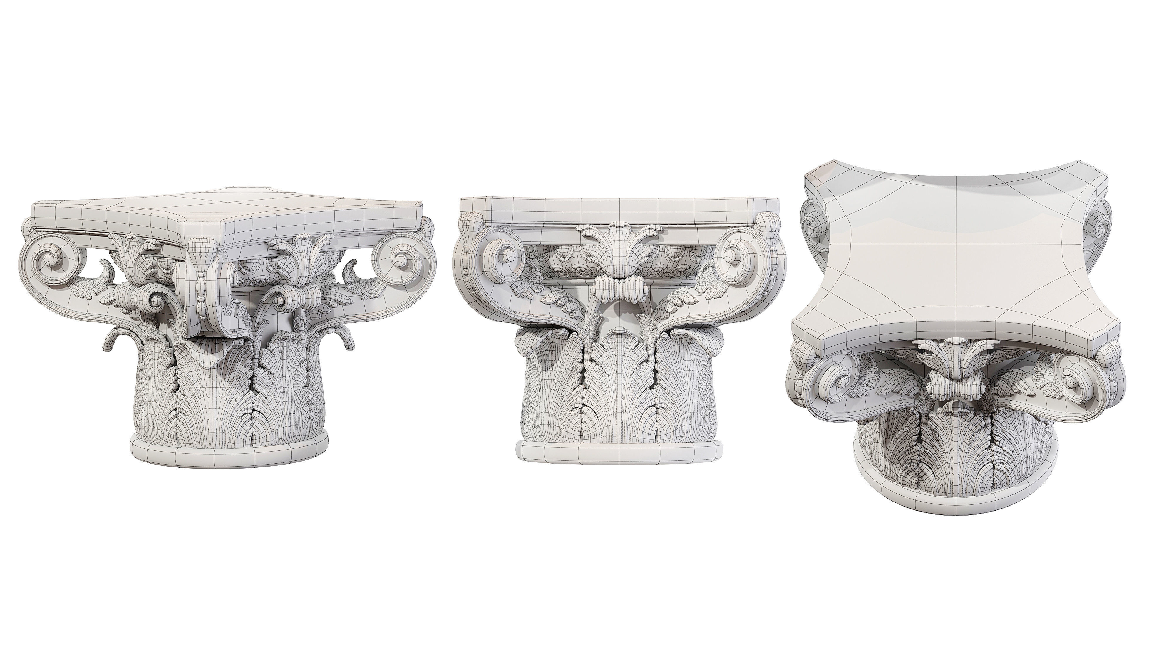 Classic capital 04 3D model_6