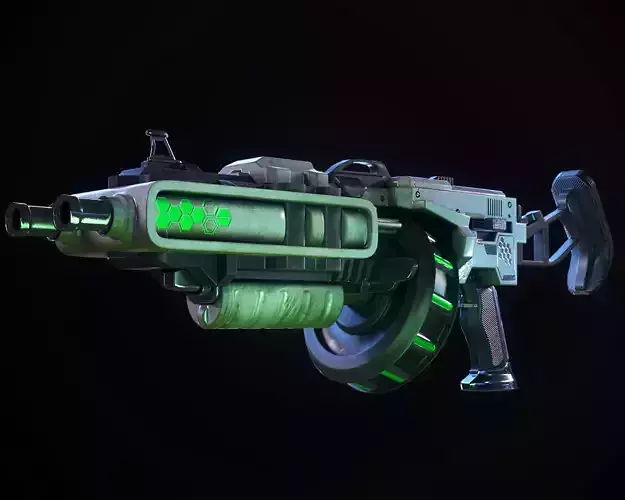 game-ready model  of sci-fi Gun --Experimental8