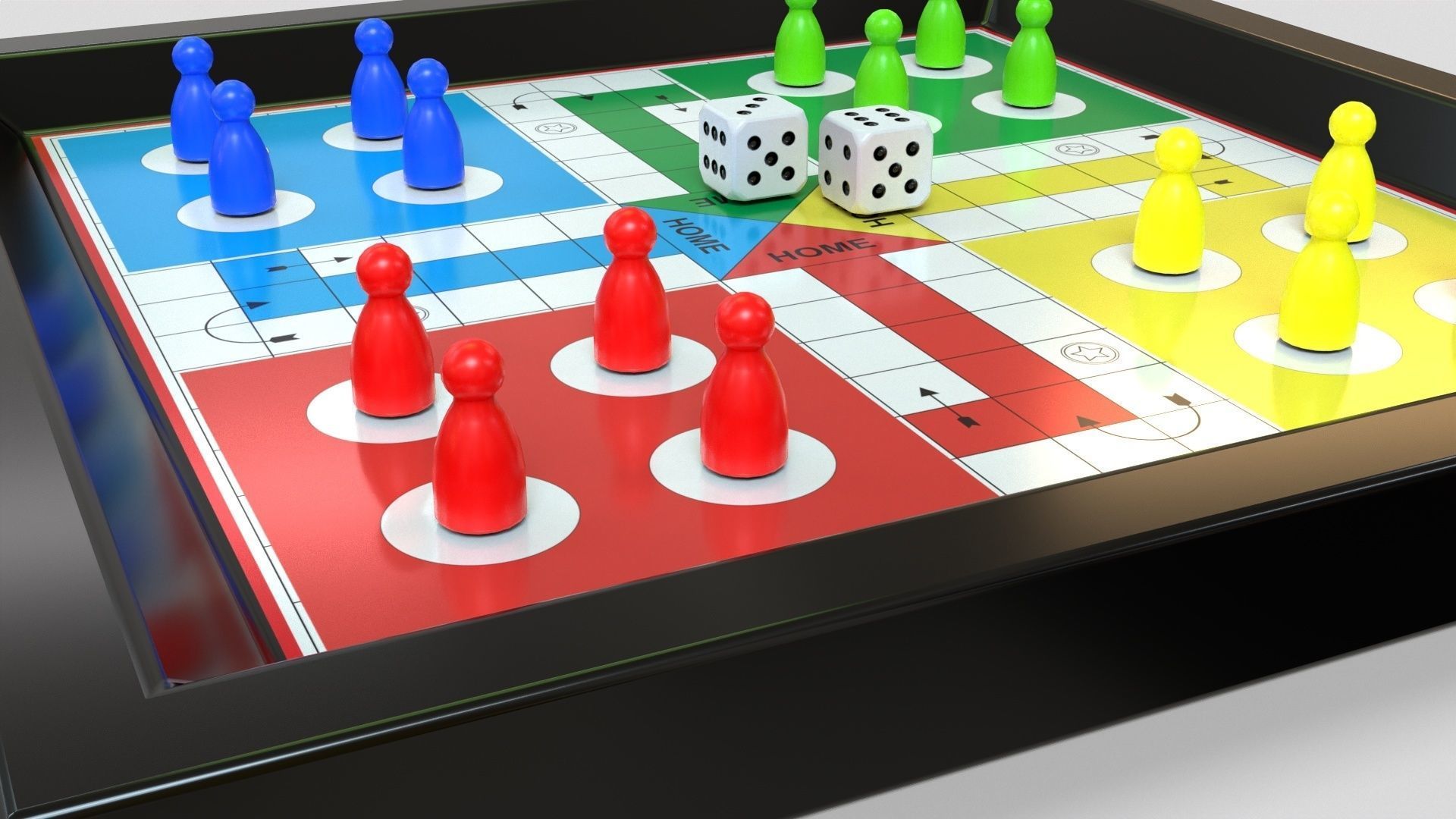Ludo Game Board Low-poly 3D model_6