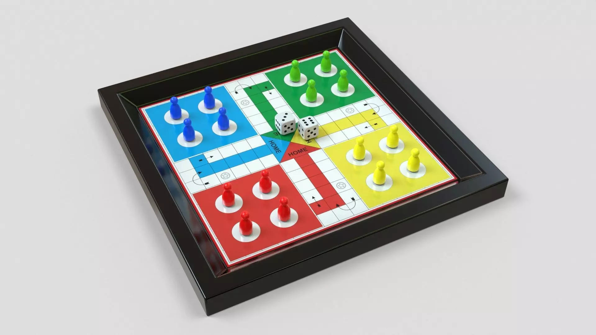 Ludo Game Board Low-poly 3D model_0