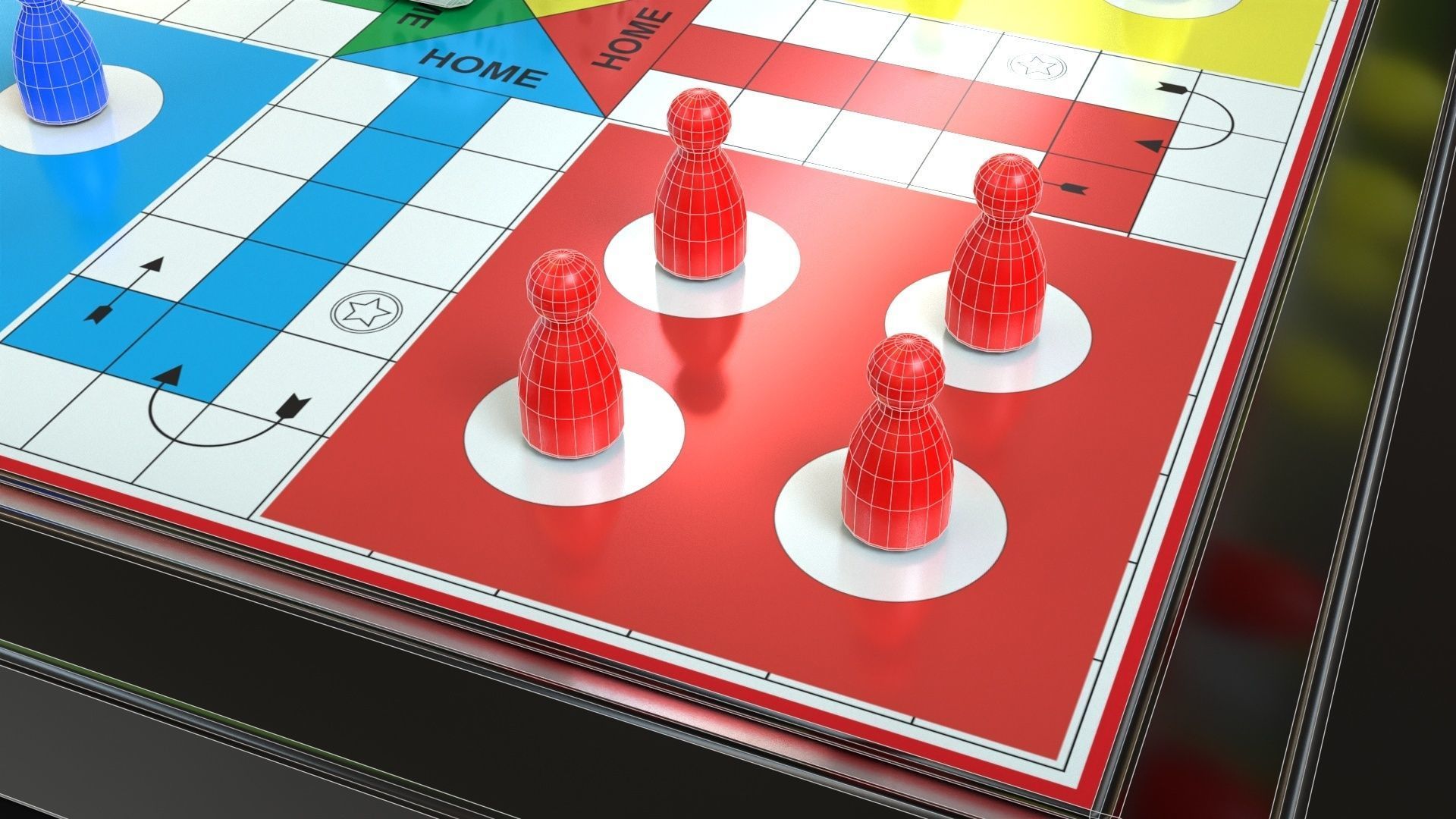 Ludo Game Board Low-poly 3D model_10