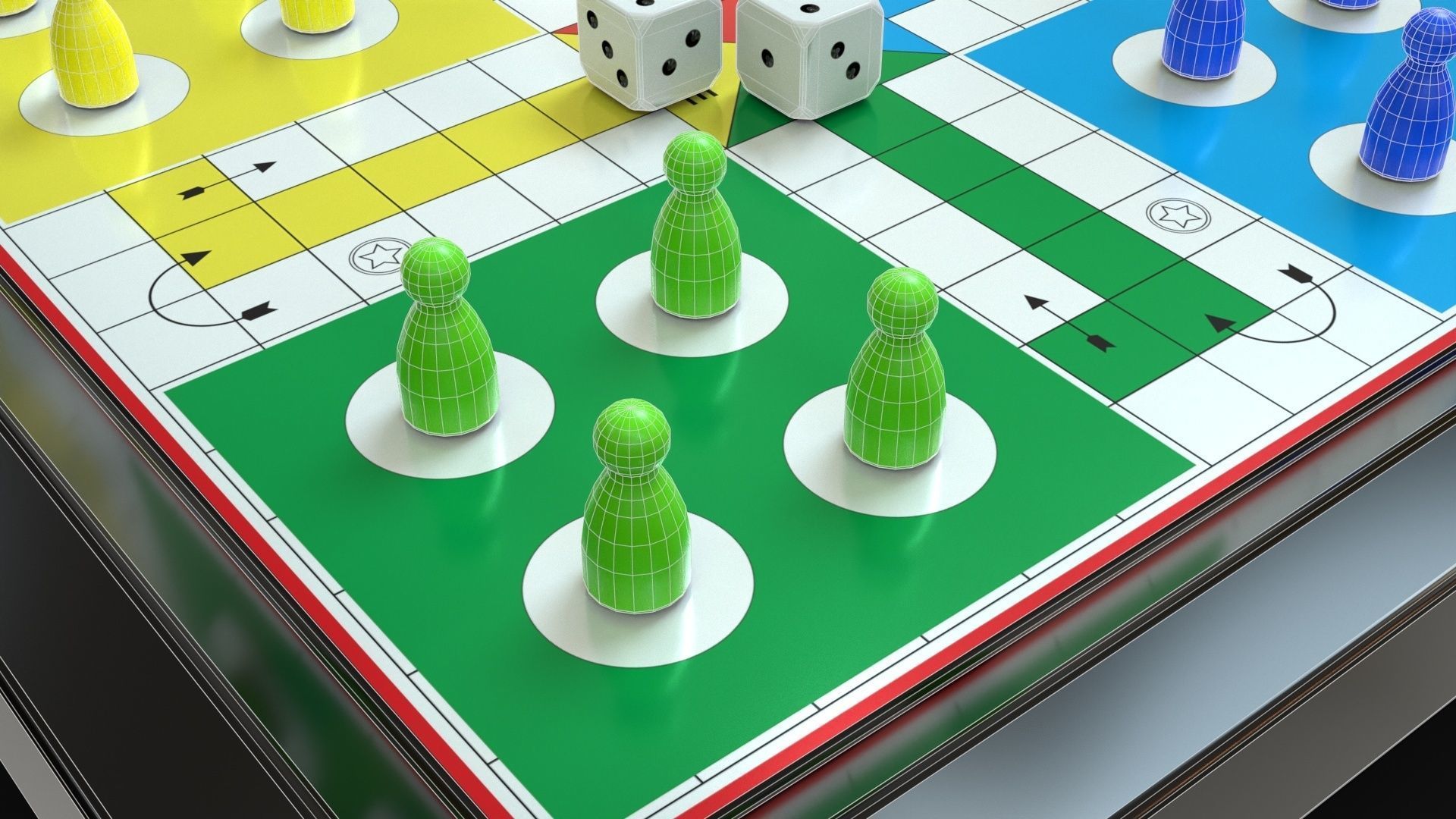 Ludo Game Board Low-poly 3D model_12