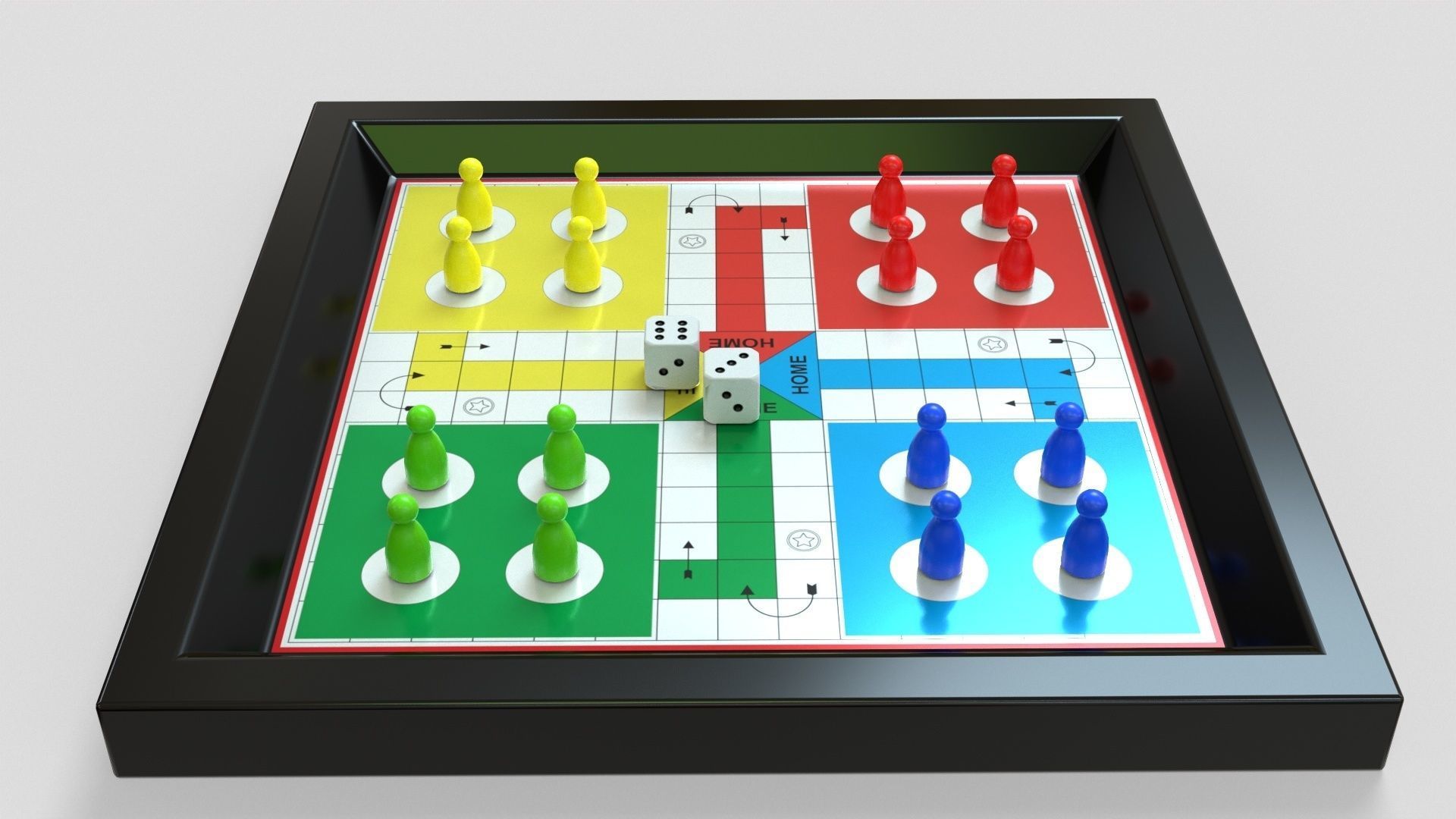 Ludo Game Board Low-poly 3D model_7
