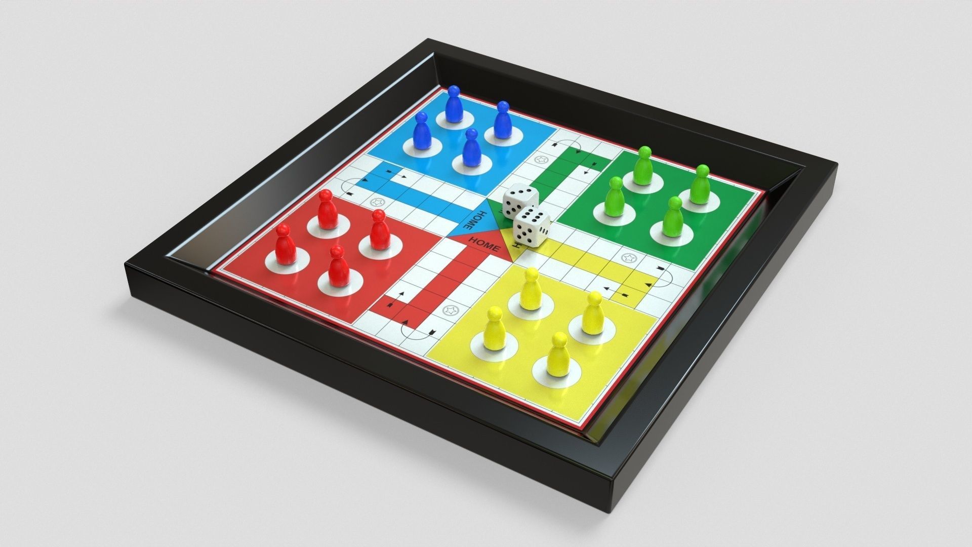Ludo Game Board Low-poly 3D model_2